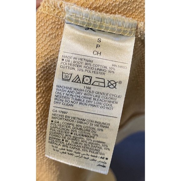 Old Navy Y2K Hoodie Women's Small Yellow California Rainbow Distressed - Picture 11 of 14